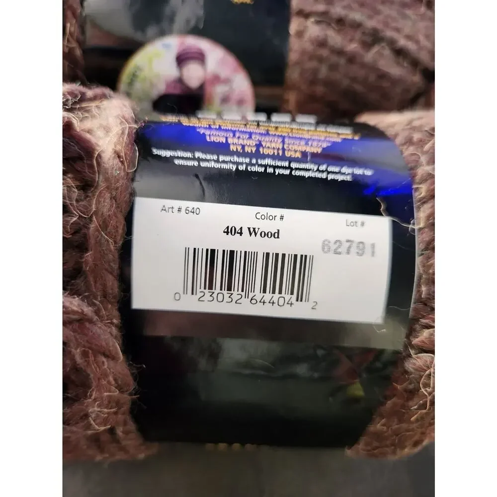 Lion Brand Wool-Ease Thick & Quick Yarn Lot Wood 404 Super Bulky Same Dye Lot